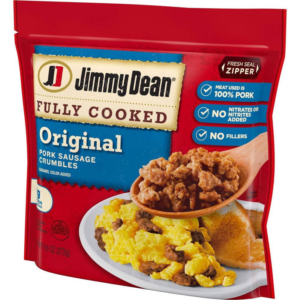 slide 6 of 6, Jimmy Dean Fully Cooked Original Pork Sausage Crumbles, 9.6 oz