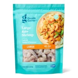 Large Tail Off Peeled & Deveined Raw Shrimp - Frozen - 41-50ct per lb/16oz - Good & Gather™