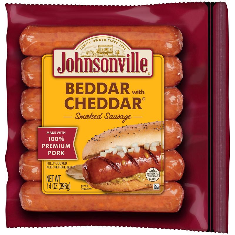 slide 1 of 7, Johnsonville Beddar with Cheddar Smoked Sausage - 14oz, 14 oz