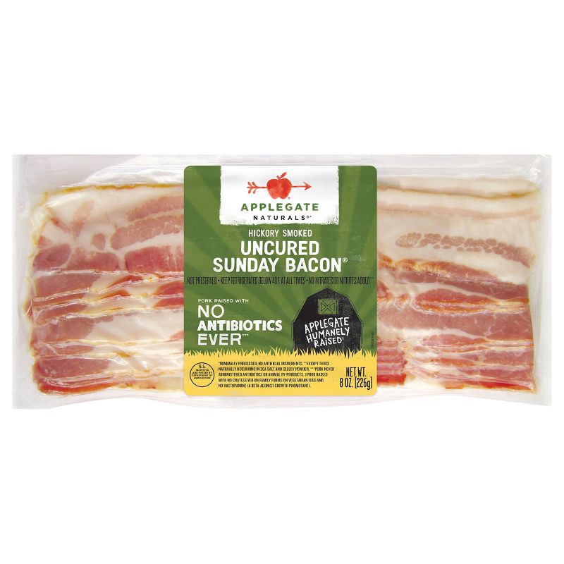 slide 1 of 4, Applegate Farms Applegate Natural Uncured Sunday Bacon - 8oz, 8 oz