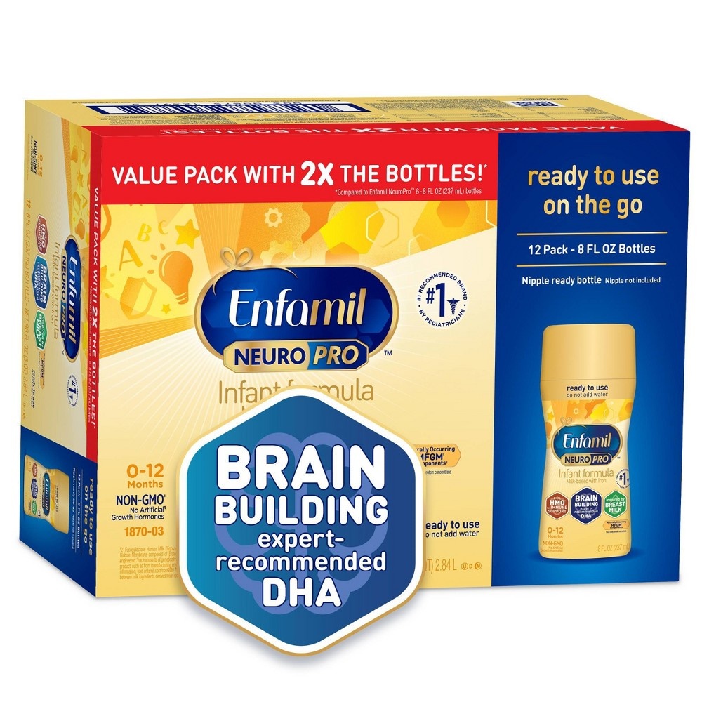 slide 7 of 11, Enfamil NeuroPro Ready to Feed Infant Formula Bottles Each/, 12 ct; 8 fl oz