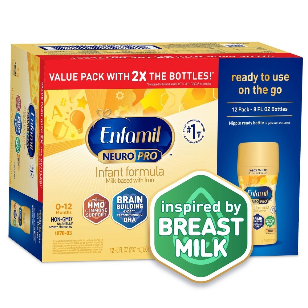 slide 8 of 11, Enfamil NeuroPro Ready to Feed Infant Formula Bottles Each/, 12 ct; 8 fl oz