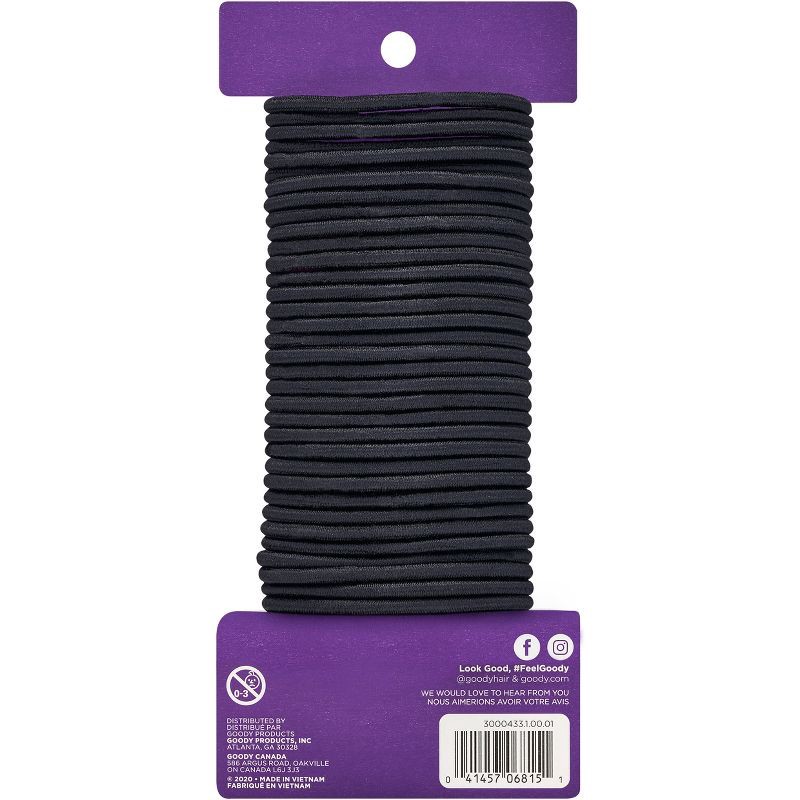 slide 3 of 5, Goody Ouchless Elastics - Black - 4mm - 37ct, 37 ct
