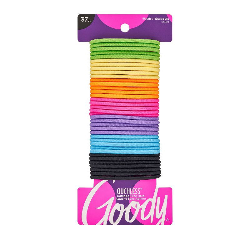 slide 1 of 4, Goody Ouchless Elastics - Neon - 37ct, 37 ct