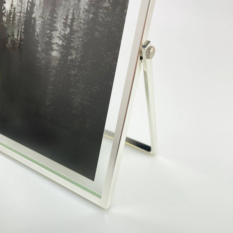 slide 4 of 6, 5" x 7" Addison Frame Silver - Threshold™: Sleek Metal, Glass, Easel Back, Tabletop Display, 1 ct