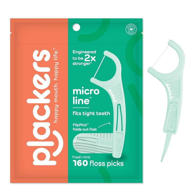 slide 1 of 7, Plackers Micro Mint Flosser - 160ct, 160 ct