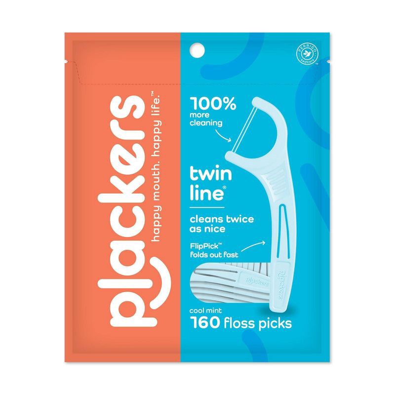 slide 1 of 6, Plackers Twin-Line Flosser - 160ct, 160 ct