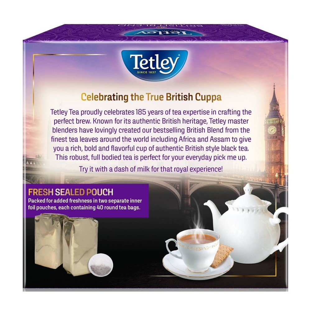 slide 2 of 7, Tetley Decaffeinated British Blend - 40ct, 40 ct