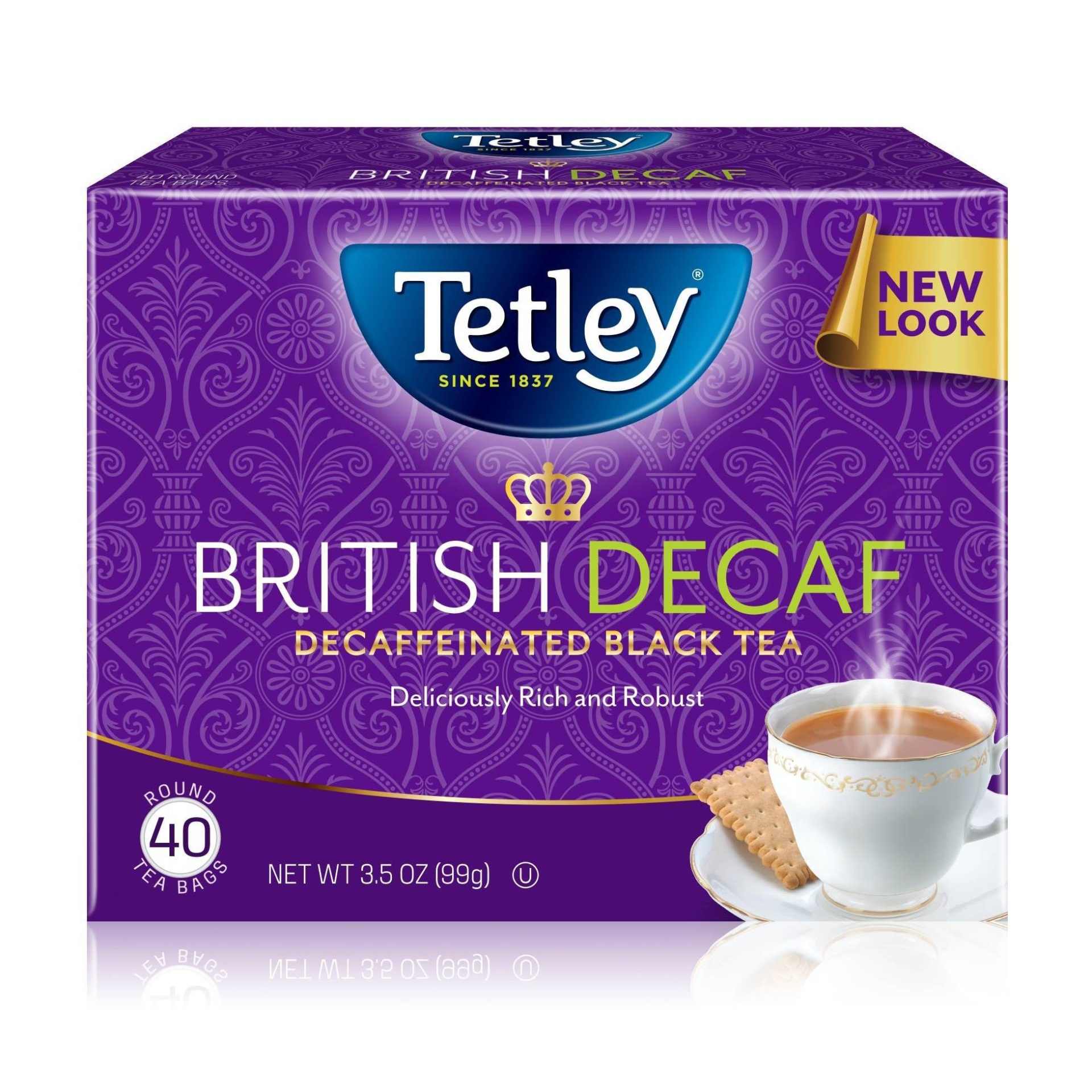 slide 1 of 7, Tetley Decaffeinated British Blend - 40ct, 40 ct