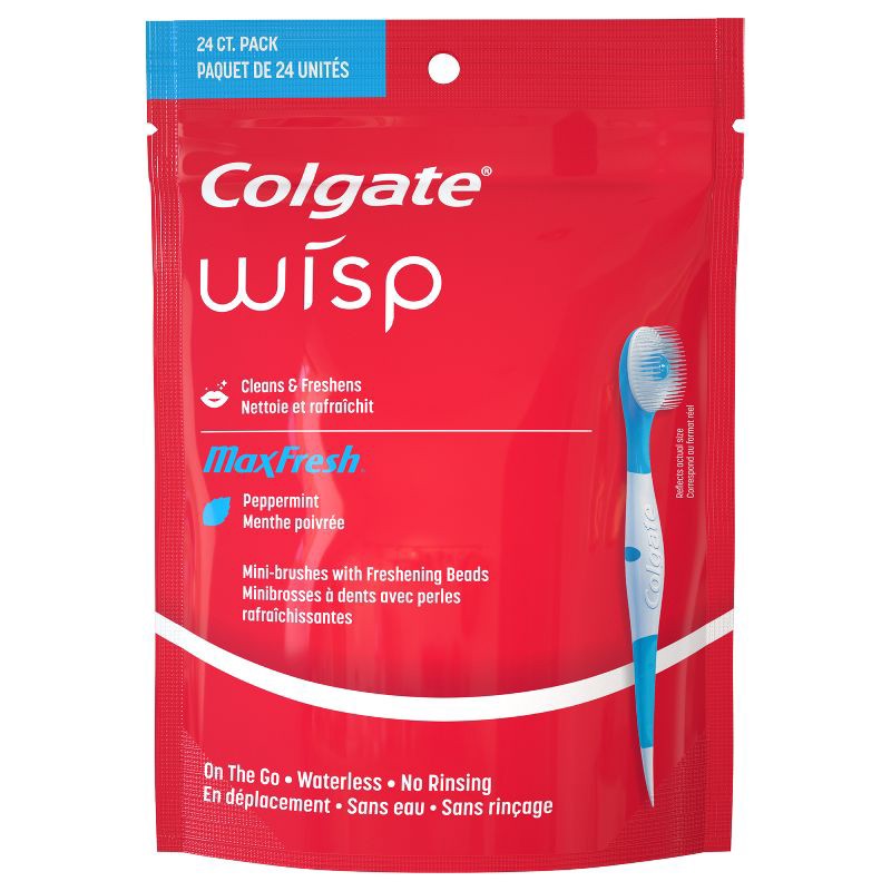 slide 8 of 12, Colgate Max Fresh Wisp Disposable Travel Toothbrushes - Mini - Peppermint - Trial Size -24ct, 24 ct