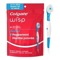 Colgate Max Fresh Wisp Disposable Travel Toothbrushes - Mini - Peppermint - Trial Size -24ct