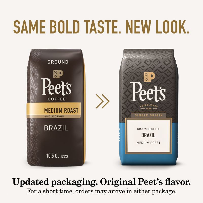 slide 3 of 11, Peet's Coffee Peet's Brazil Single Origin Medium Roast Ground Coffee 10.5oz, 10.5 oz