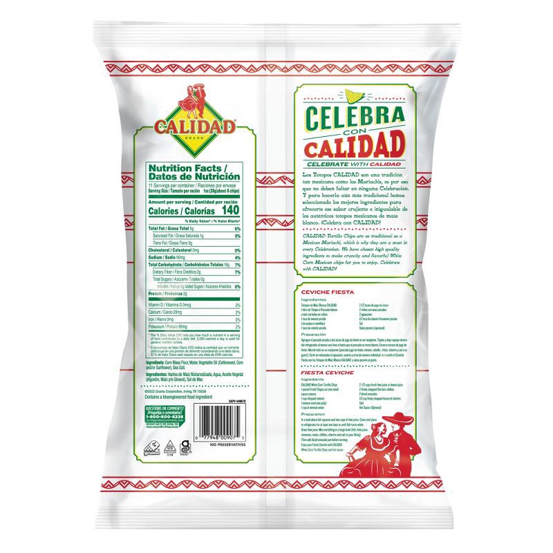 slide 2 of 4, Calidad White Corn Tortilla Chips - 11oz, 11 oz