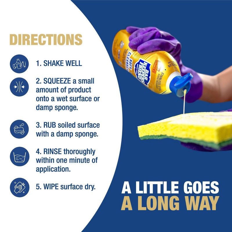 slide 6 of 10, Bar Keepers Friend Non Bleach Soft Cleanser, Multipurpose Household Cleanser & Polish for Kitchen, Bath, Cookware & Outdoors - 26oz, 26 oz