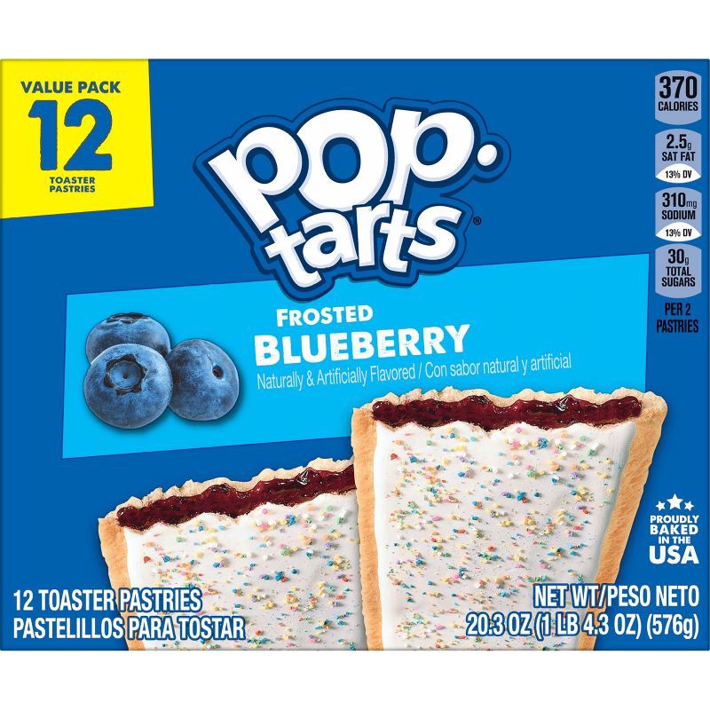 slide 2 of 8, Pop-Tarts Frosted Blueberry Pastries - 12ct / 20.3oz, 12 ct; 20.3 oz