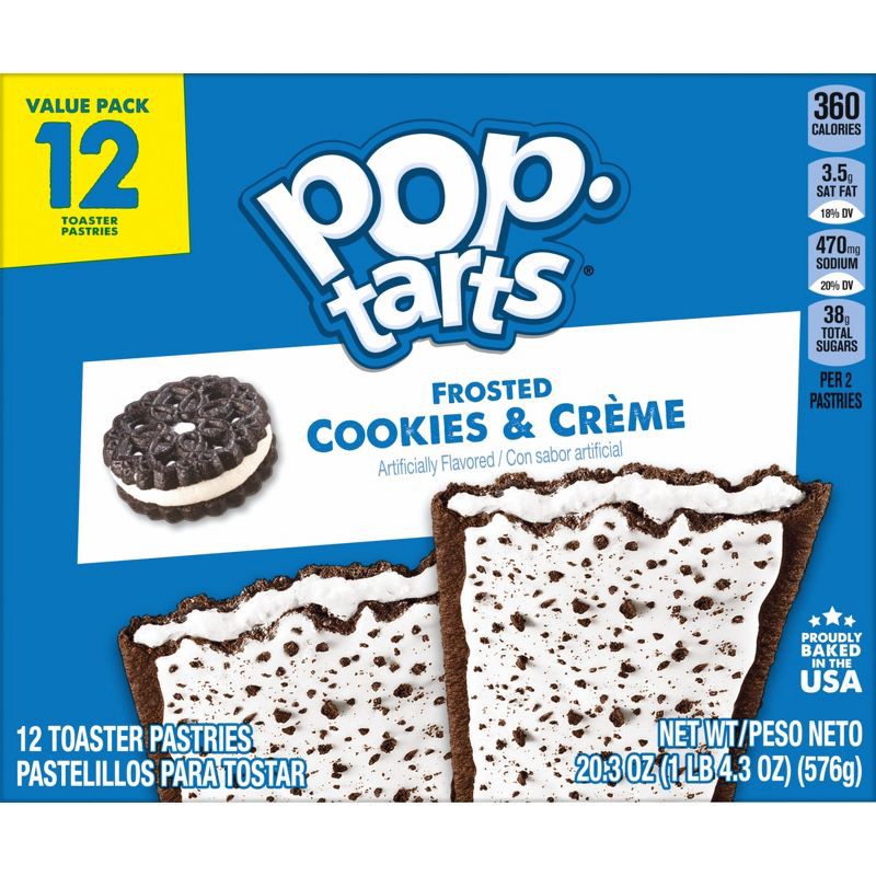 slide 9 of 9, Pop-Tarts Frosted Cookies & Crème Pastries - 12ct/20.3oz, 12 ct; 20.3 oz