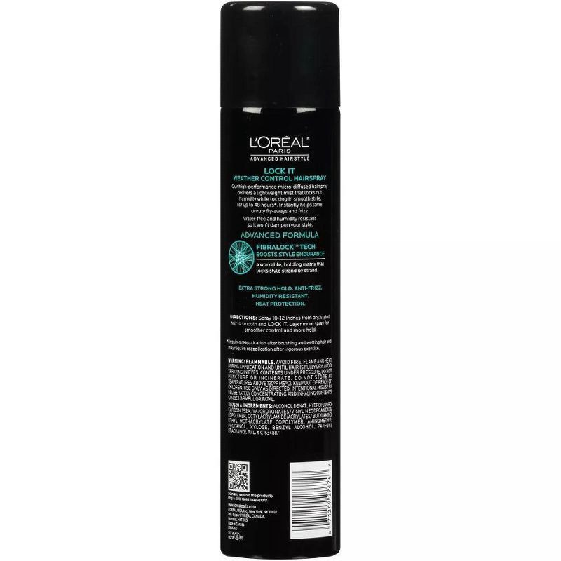 slide 2 of 4, L'Oreal Paris Advanced Hairstyle Lock It Weather Control Hairspray - 8.25oz, 8.25 oz