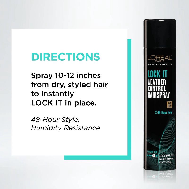 slide 4 of 4, L'Oreal Paris Advanced Hairstyle Lock It Weather Control Hairspray - 8.25oz, 8.25 oz