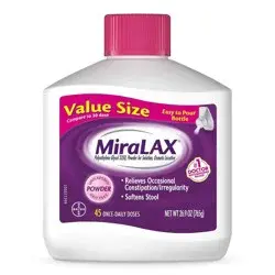 Miralax Gentle Constipation Relief 45 Doses without Harsh Side Effects Osmotic Laxative Powder - 26.9oz