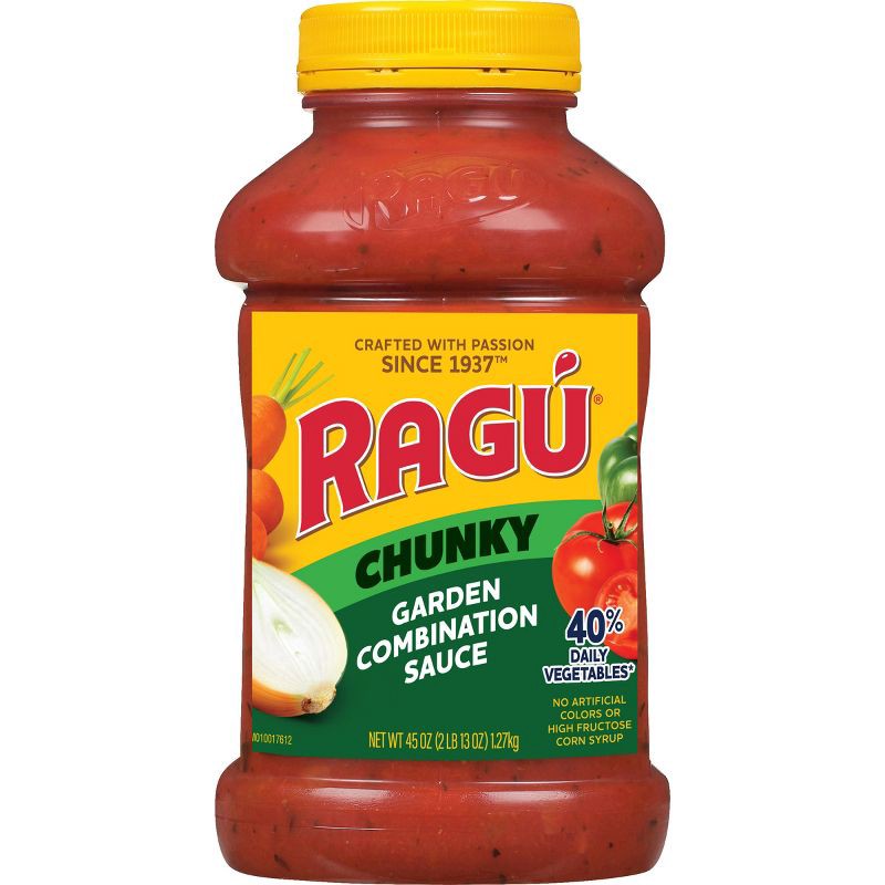 slide 1 of 8, Ragu Chunky Garden Combination Pasta Sauce - 45oz, 45 oz