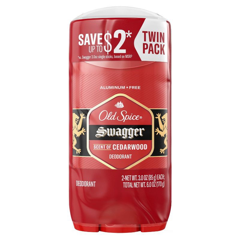 slide 2 of 10, Old Spice Red Collection Solid Deodorant for Men Swagger Scent - Aluminum-Free 2pk/3oz, 2 ct; 3 oz