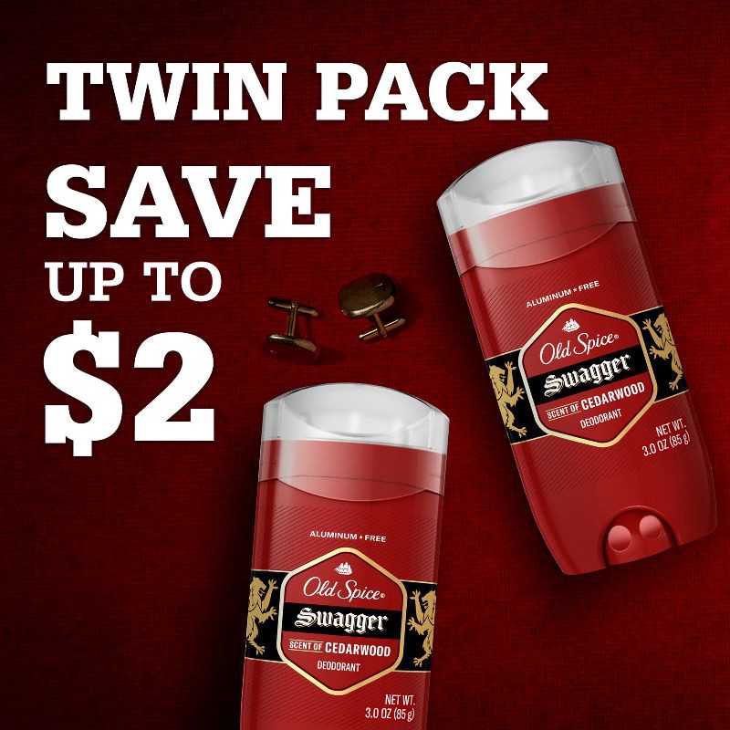slide 10 of 10, Old Spice Red Collection Solid Deodorant for Men Swagger Scent - Aluminum-Free 2pk/3oz, 2 ct; 3 oz