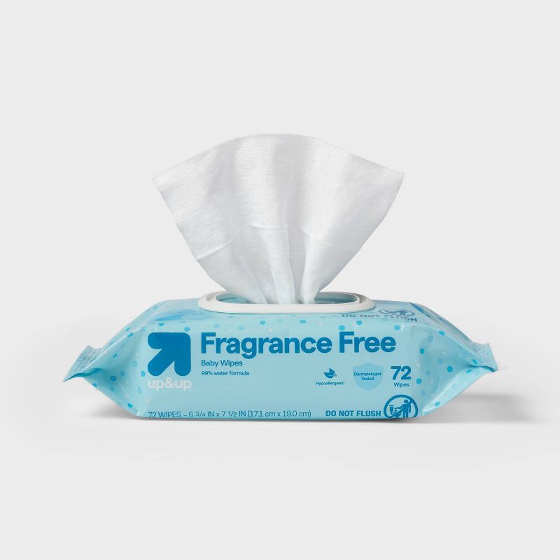 slide 4 of 7, Fragrance Free Baby Wipes Unscented 216ct - up&up™, 216 ct