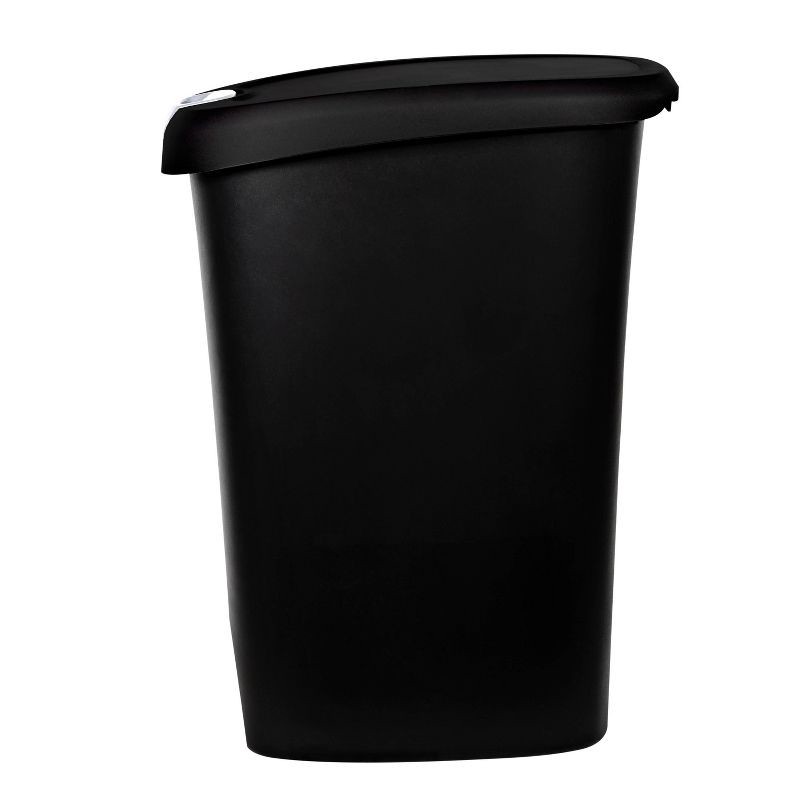 slide 4 of 6, Hefty 12.3gal Slim Step Trash Can with Locking Lid Black, 12.3 gal