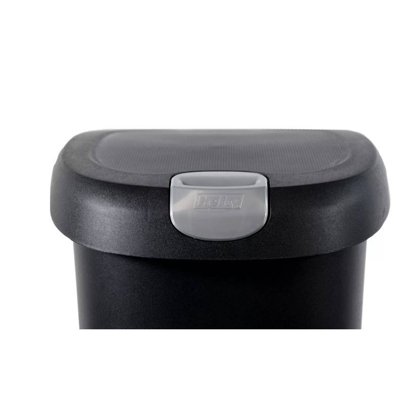 slide 5 of 6, Hefty 12.3gal Slim Step Trash Can with Locking Lid Black, 12.3 gal