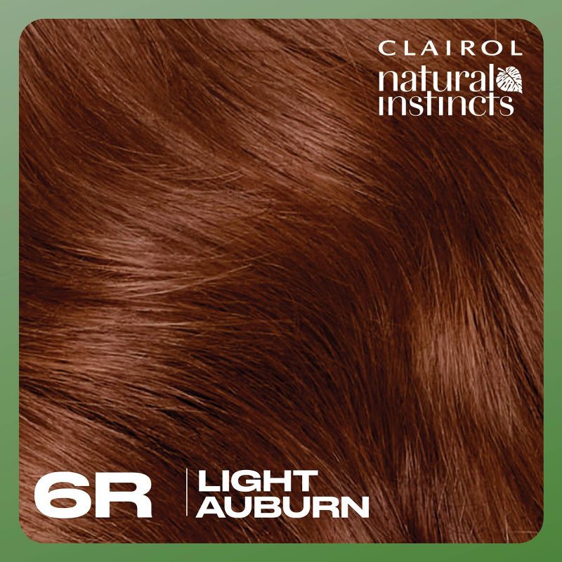 slide 3 of 8, Natural Instincts Clairol Demi-Permanent Hair Color Dye Cream Kit - 6R Light Auburn, Spiced Tea, 1 ct