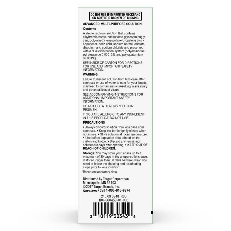 slide 4 of 8, Multipurpose Contact Lens Solution Comfort Formula - 4 fl oz - up&up™, 4 fl oz