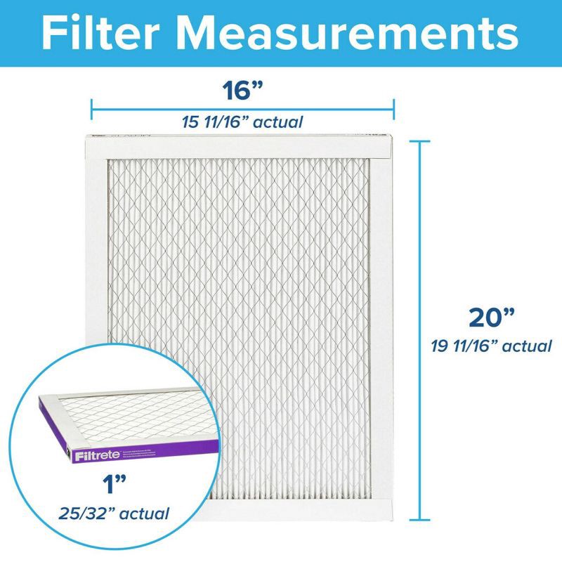 slide 3 of 11, Filtrete 16x20x1 2pk Allergen Bacteria and Virus Air Filter 1500 MPR: MERV 12, Electrostatic, Furnace Filter, 3-Month Use, 2 ct