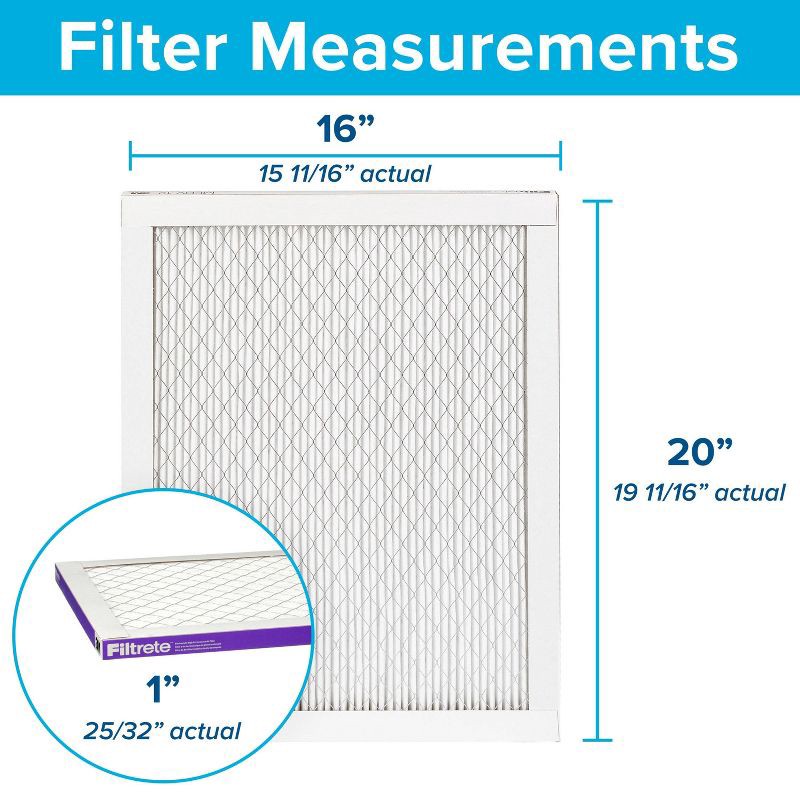 slide 3 of 11, Filtrete 16x20x1 2pk Allergen Bacteria and Virus Air Filter 1500 MPR: MERV 12, Electrostatic, Furnace Filter, 3-Month Use, 2 ct