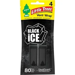 Little Trees 4pk Vent Wrap Black Ice Air Fresheners: Car Freshener Vent Clips, Disposable, Scented, Non-Powered