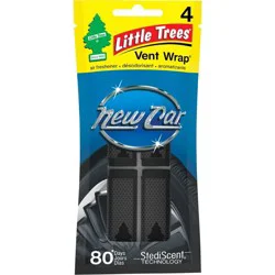 Little Trees 4pk Vent Wrap New Car Scent Air Fresheners: Car Freshener Vent Clip, Disposable, Black, 2 Weeks Duration