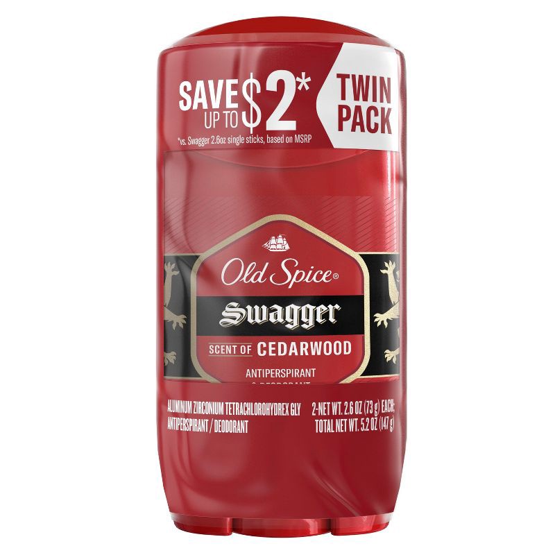 slide 9 of 10, Old Spice Red Collection Swagger Invisible Solid Antiperspirant & Deodorant for Men - 2.6oz/2pk, 2 ct; 2.6 oz