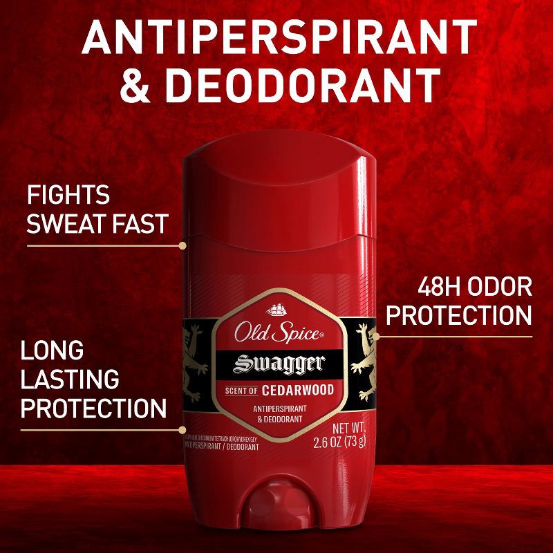 slide 2 of 10, Old Spice Red Collection Swagger Invisible Solid Antiperspirant & Deodorant for Men - 2.6oz/2pk, 2 ct; 2.6 oz