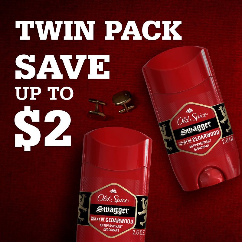 slide 8 of 10, Old Spice Red Collection Swagger Invisible Solid Antiperspirant & Deodorant for Men - 2.6oz/2pk, 2 ct; 2.6 oz