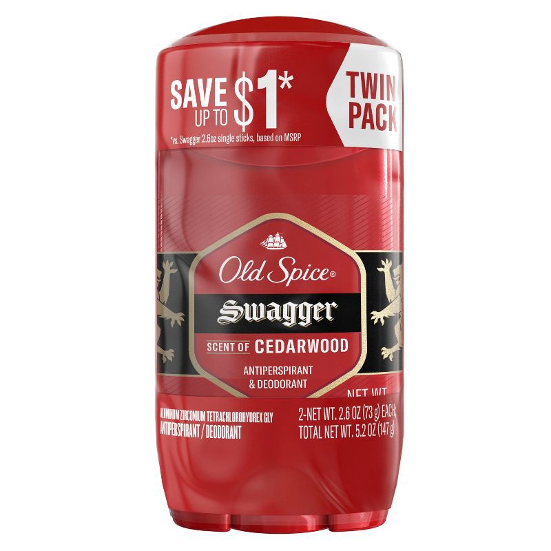 slide 1 of 7, Old Spice Red Collection Swagger Invisible Solid Antiperspirant & Deodorant for Men - 2.6oz/2pk, 2 ct; 2.6 oz