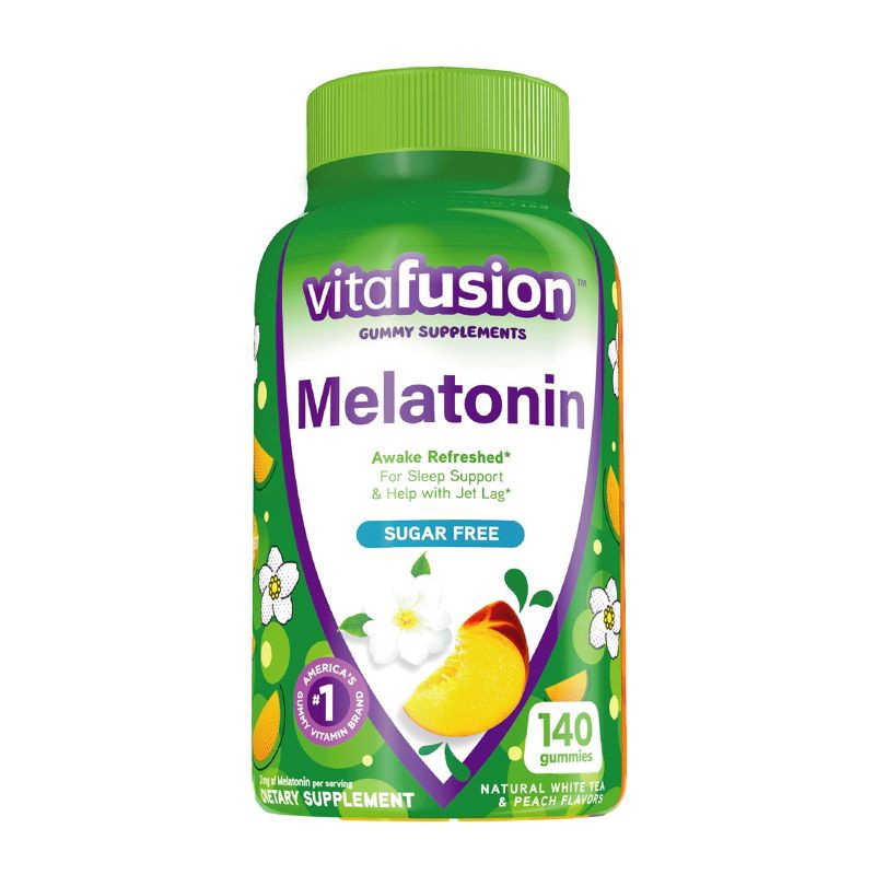 slide 1 of 9, Vitafusion Melatonin Dietary Supplement Adult Gummies - Fruit - 140ct, 140 ct