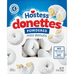 Hostess Donettes Powdered Mini Donuts - 10oz: No Artificial Sweeteners, No High Fructose Corn Syrup, Tree Nut Free