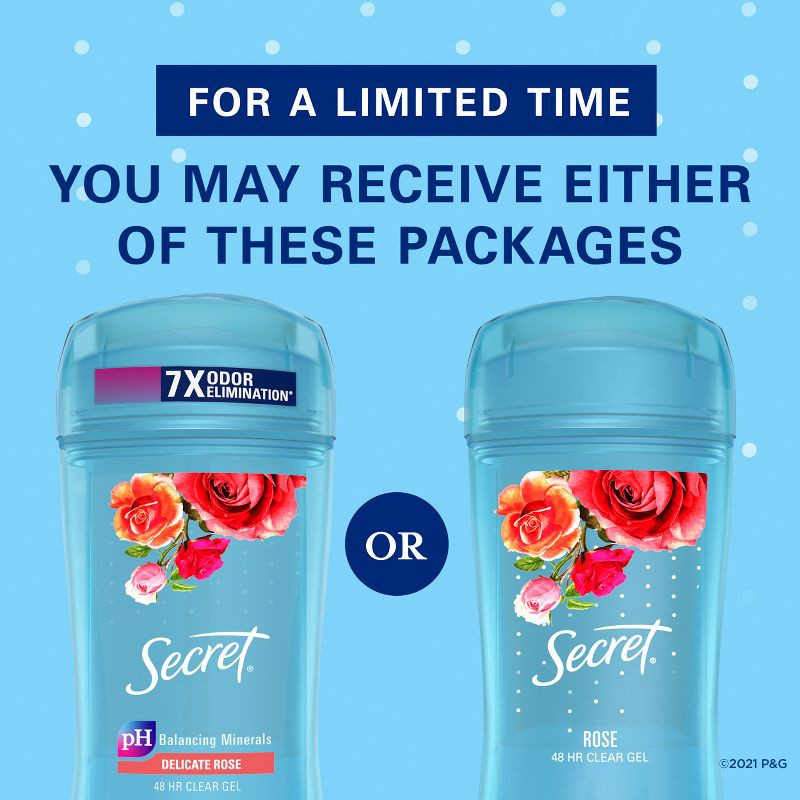 slide 3 of 11, Secret Fresh Clear Gel Antiperspirant and Deodorant for Women - Delicate Rose - 2.6oz, 2.6 oz