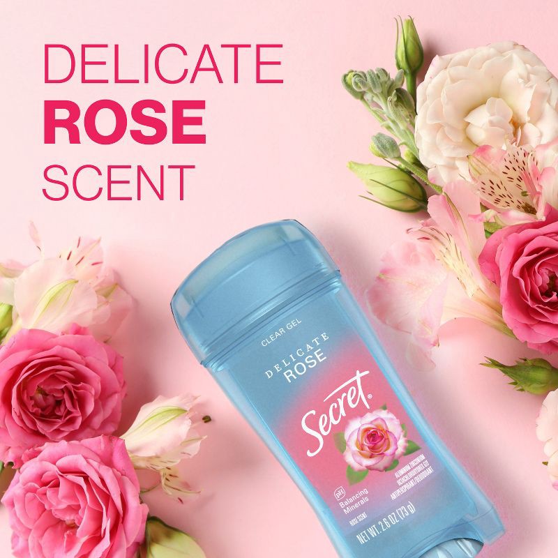 slide 5 of 10, Secret Fresh Clear Gel Antiperspirant & Deodorant - Delicate Rose - 2.6oz, 2.6 oz
