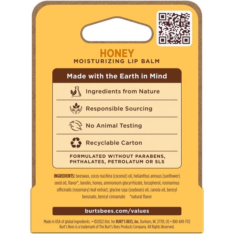 slide 6 of 6, Burt's Bees 100% Natural Origin Honey Lip Balm - 0.15oz​, 0.15 oz