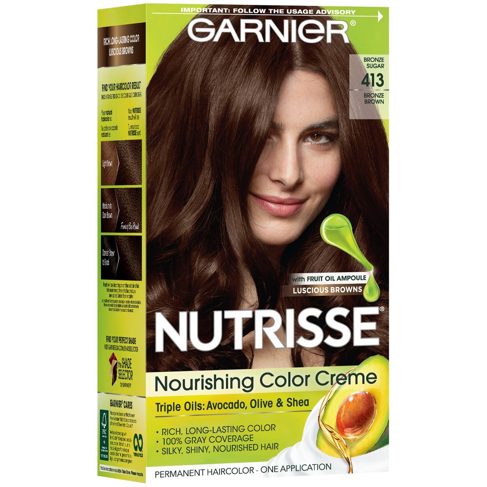 Garnier Nutrisse Nourishing Color Creme - 413 Bronze Brown 1 ct | Shipt