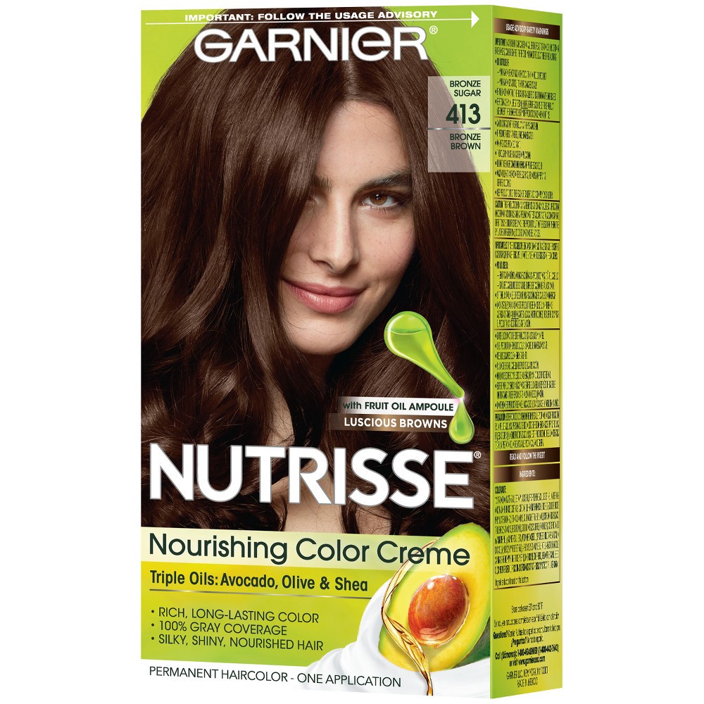 Garnier Nutrisse Nourishing Color Creme - 413 Bronze Brown 1 ct | Shipt