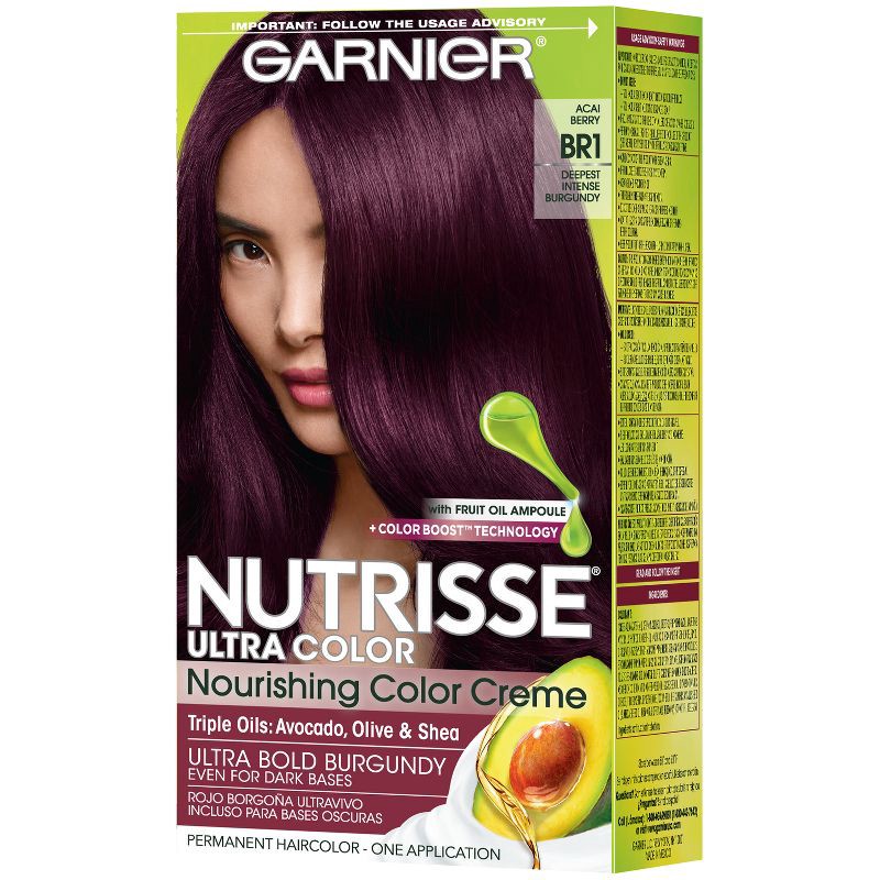 slide 10 of 10, Garnier Nutrisse Ultra Color Nourishing Color Creme - BR1 Deepest Intense Burgundy, 1 ct