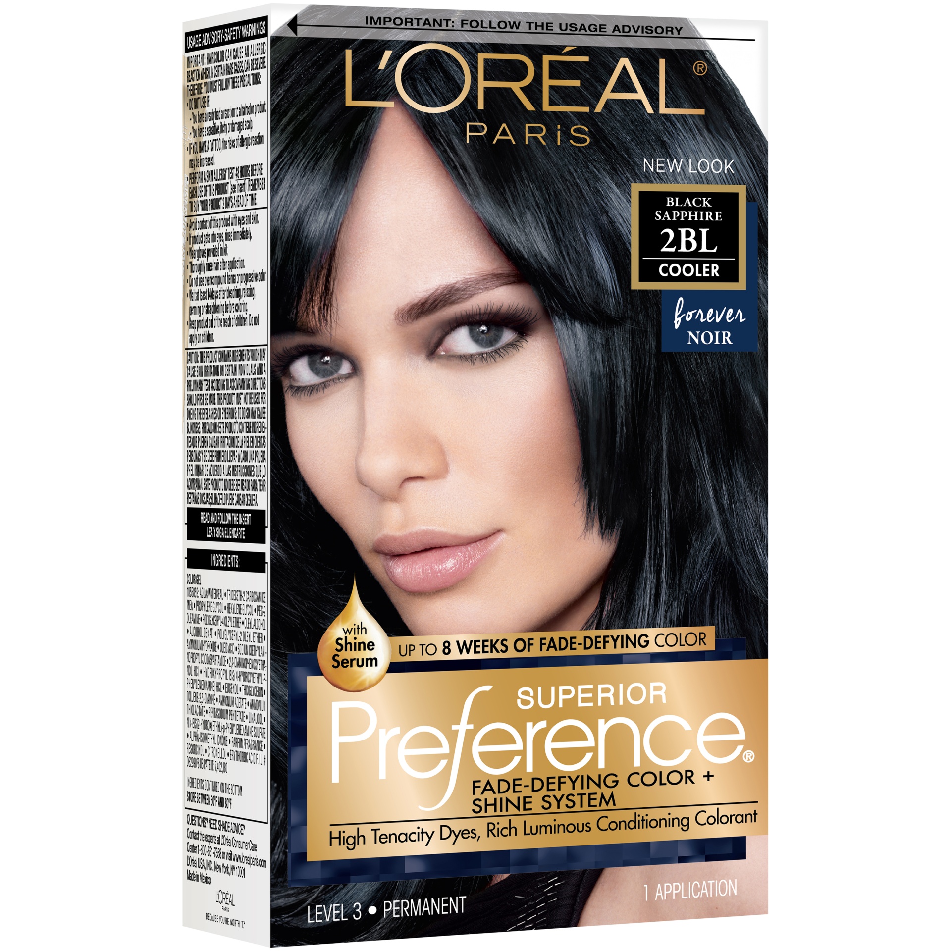 slide 3 of 8, L'Oréal Paris Superior Preference Fade-Defying Color + Shine System 2BL Black Sapphire, 1 ct