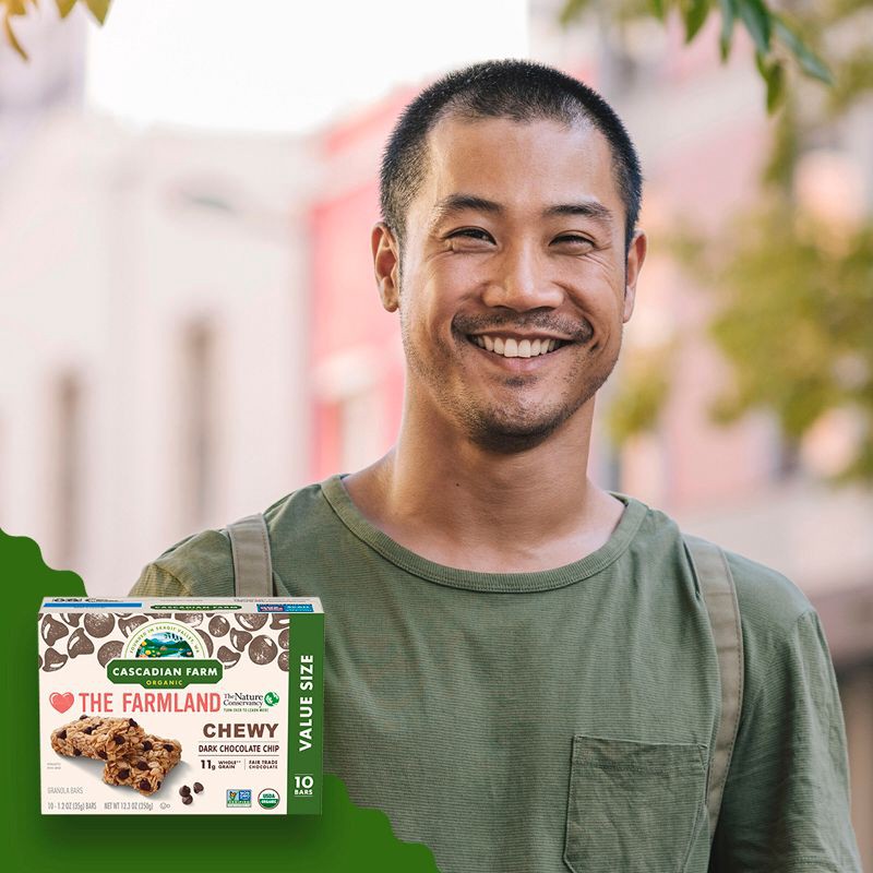 slide 5 of 10, Cascadian Farms Organic Dark Chocolate Chip Chewy Granola Bars - 10ct/12.3oz, 10 ct; 12.3 oz