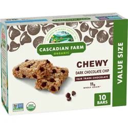 Cascadian Farms Organic Dark Chocolate Chip Chewy Granola Bars - 10ct/12.3oz